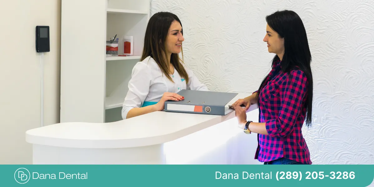 A Dental office welcoming reception